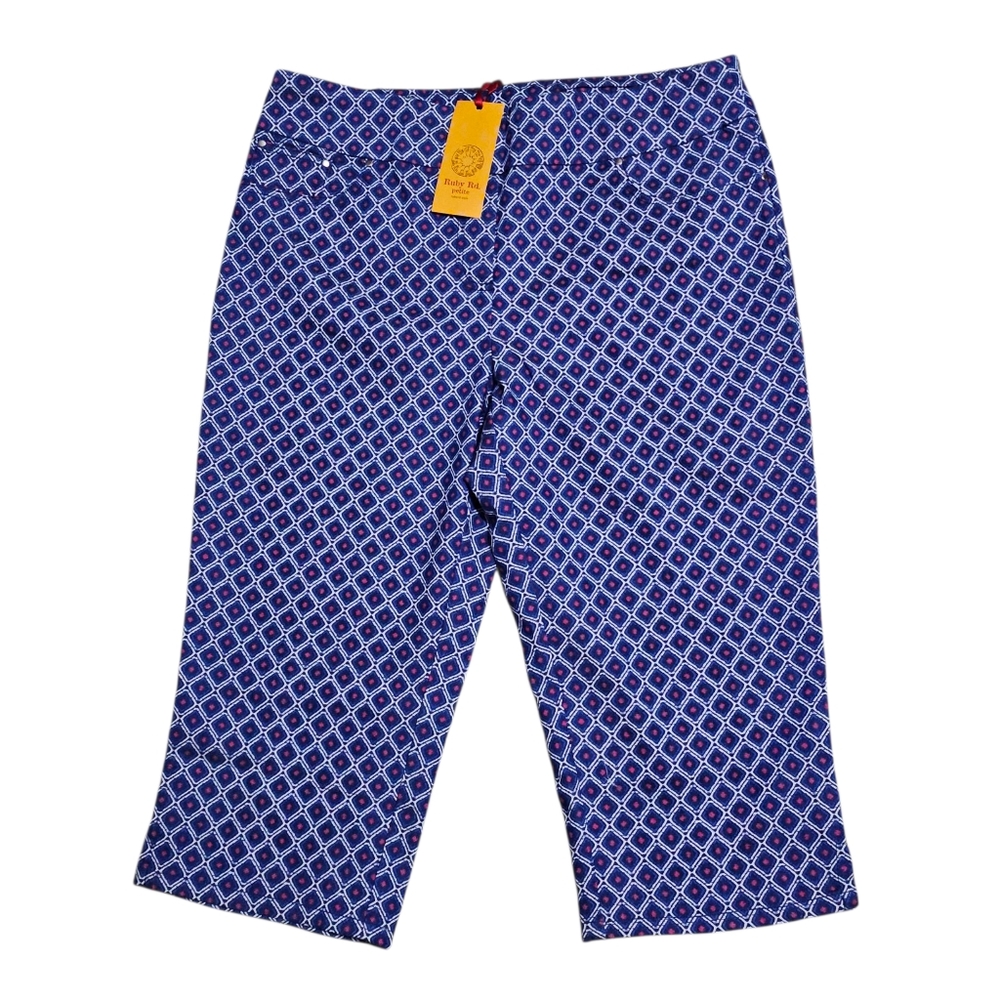 RUBY RD. Petite Capris Pants Viva Antigua Plus Size 16P